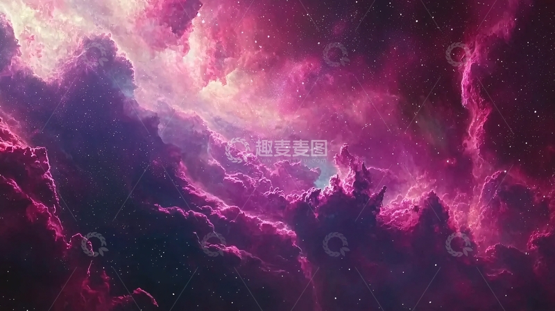 高清大图下载【趣麦麦图】粉色宇宙星云