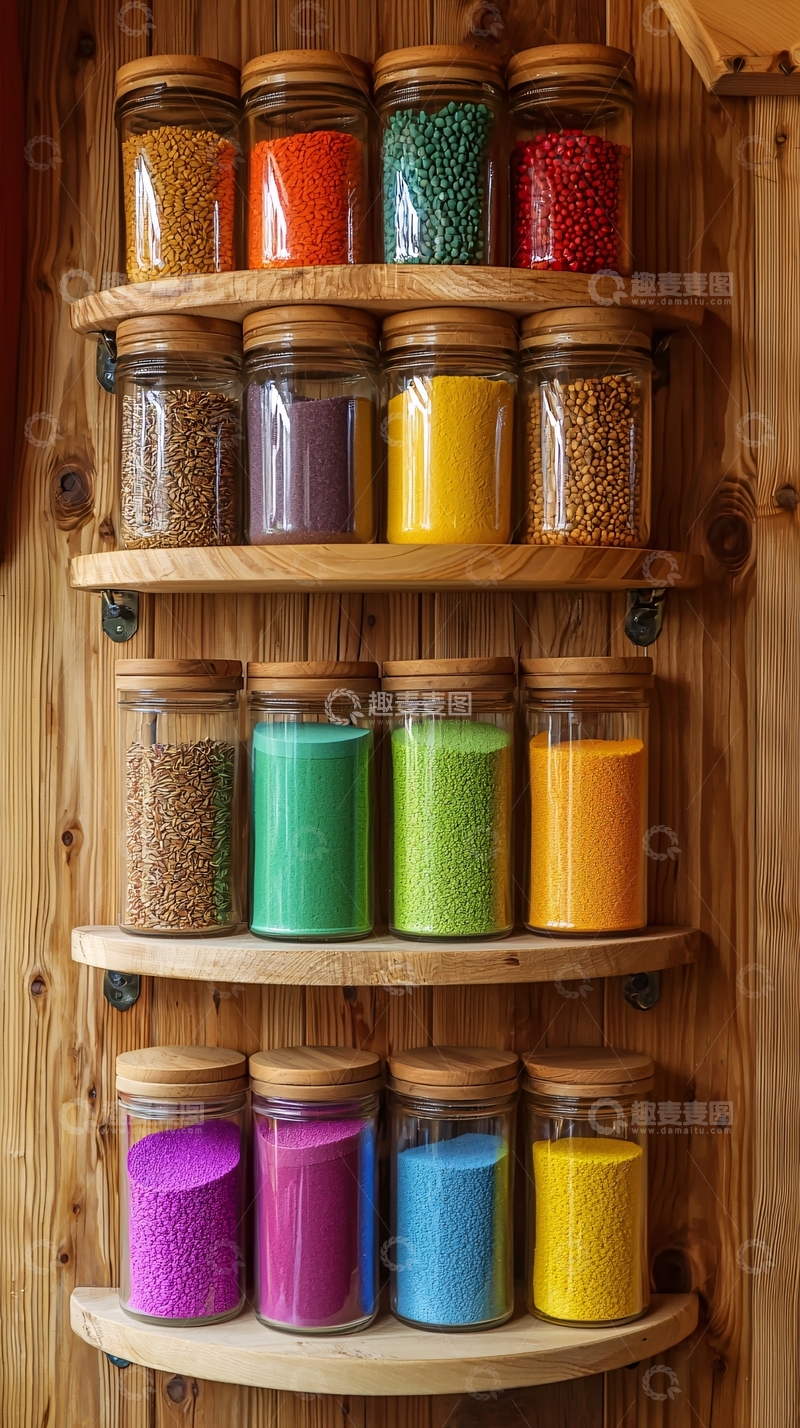 高清大图下载【趣麦麦图】彩色玻璃瓶