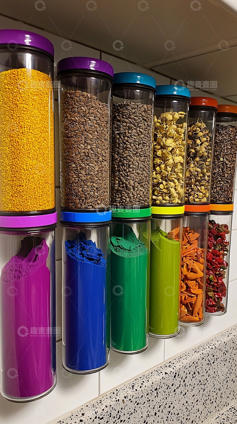 高清大图下载【趣麦麦图】透明收纳罐