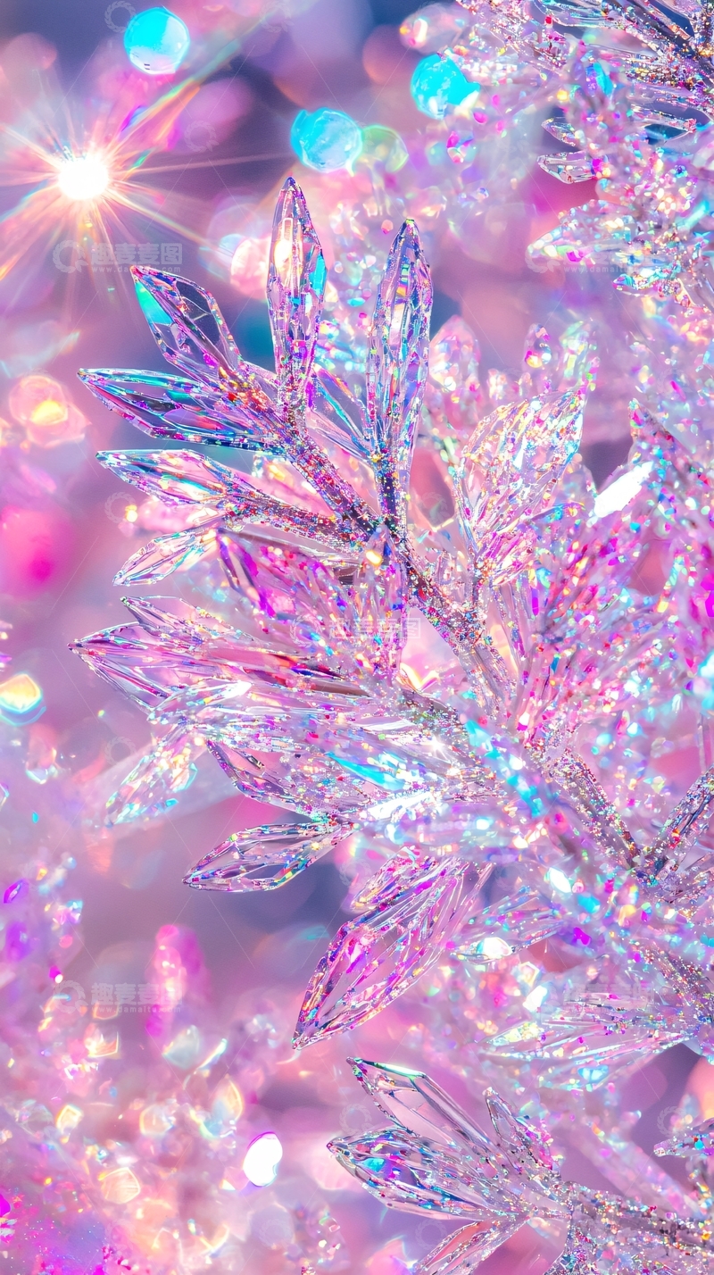 高清大图下载【趣麦麦图】梦幻闪耀水晶雪花