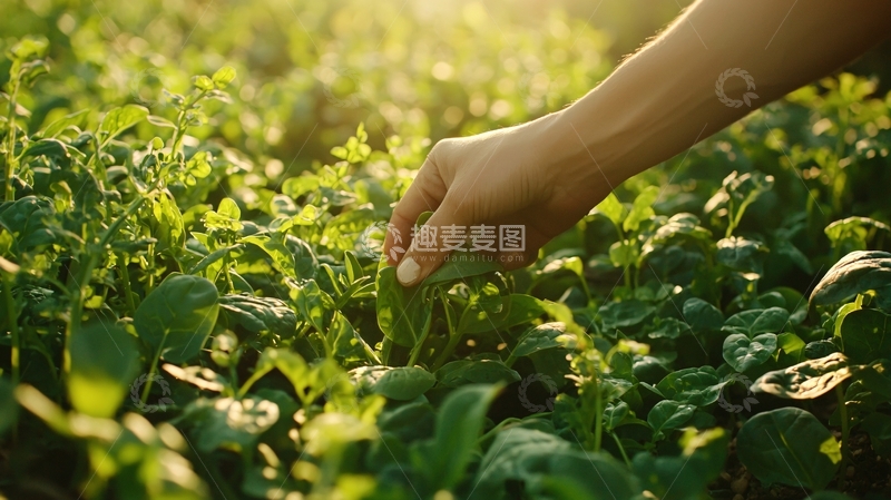 高清大图下载【趣麦麦图】田间劳作的温暖阳光