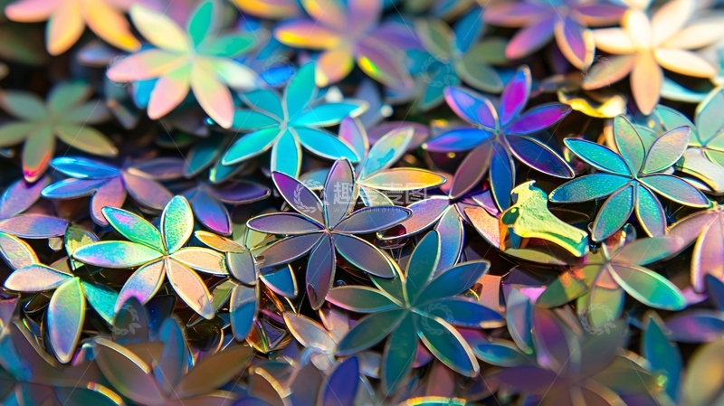 高清大图下载【趣麦麦图】彩色花瓣亮片