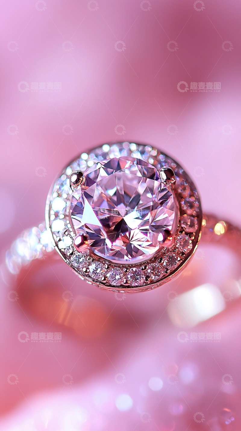 高清大图下载【趣麦麦图】粉色钻戒