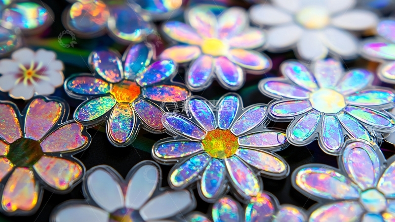 高清大图下载【趣麦麦图】彩虹渐变雏菊胸针