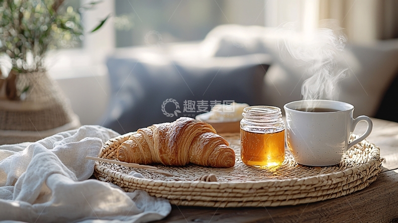 高清大图下载【趣麦麦图】温暖阳光下的早餐时光