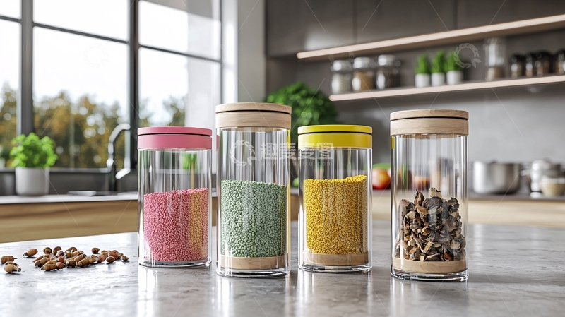 高清大图下载【趣麦麦图】厨房收纳罐