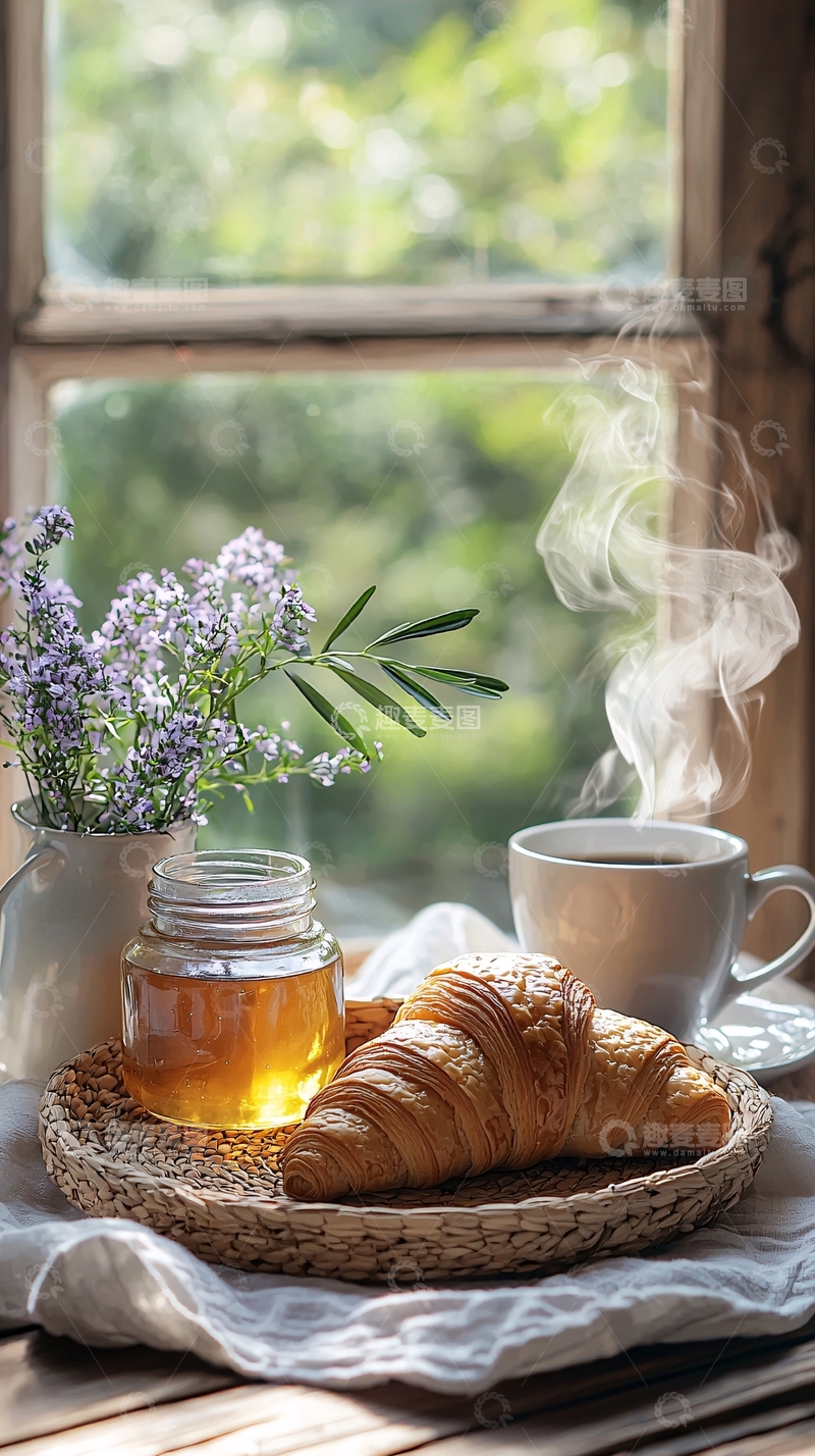 高清大图下载【趣麦麦图】阳光明媚的早餐场景