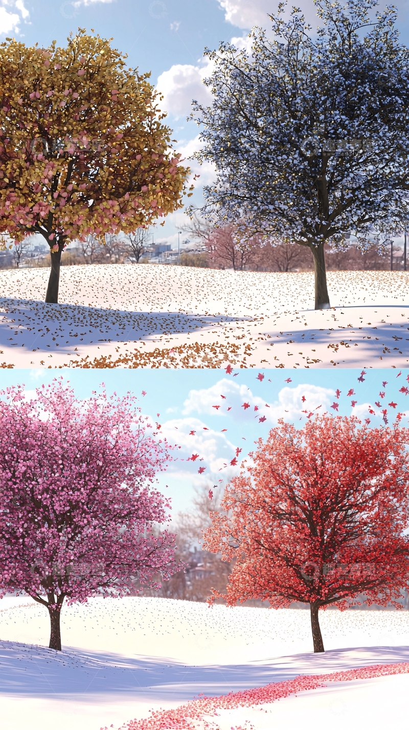 高清大图下载【趣麦麦图】四季树木