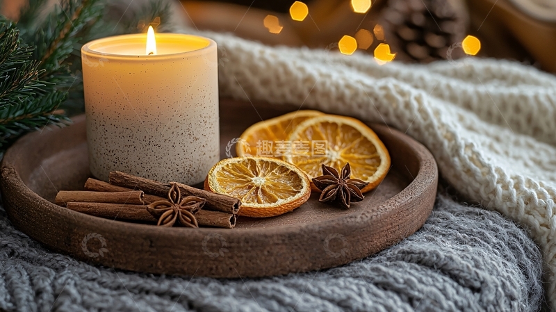 高清大图下载【趣麦麦图】温暖的圣诞烛光