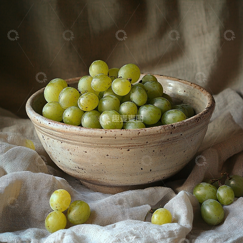 高清大图下载【趣麦麦图】一碗新鲜青葡萄