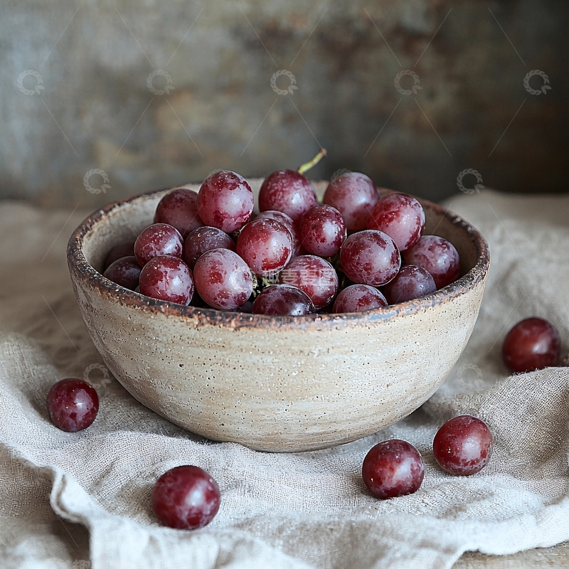 高清大图下载【趣麦麦图】红提子陶瓷碗