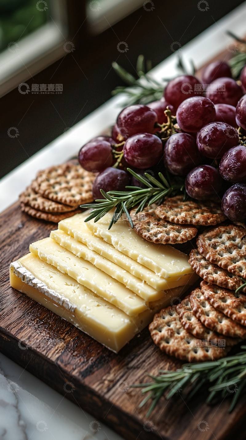 高清大图下载【趣麦麦图】木质托盘上的奶酪