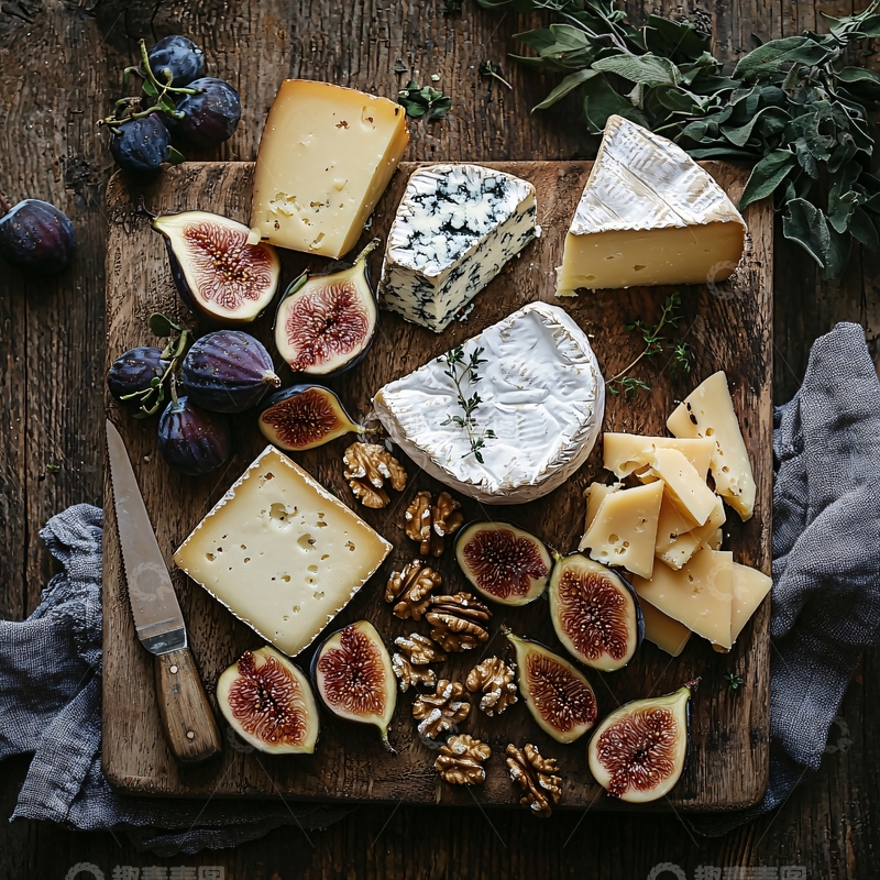 高清大图下载【趣麦麦图】奶酪和无花果美食静物