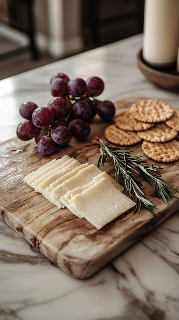 木质托盘上的奶酪