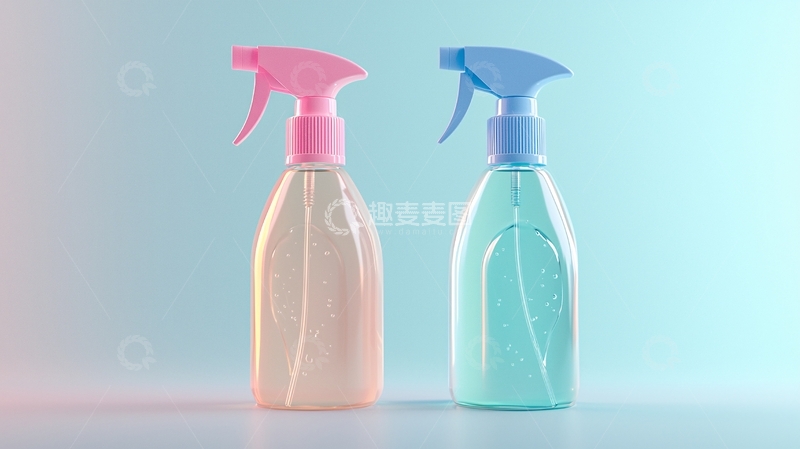 高清大图下载【趣麦麦图】-粉色蓝色喷雾瓶