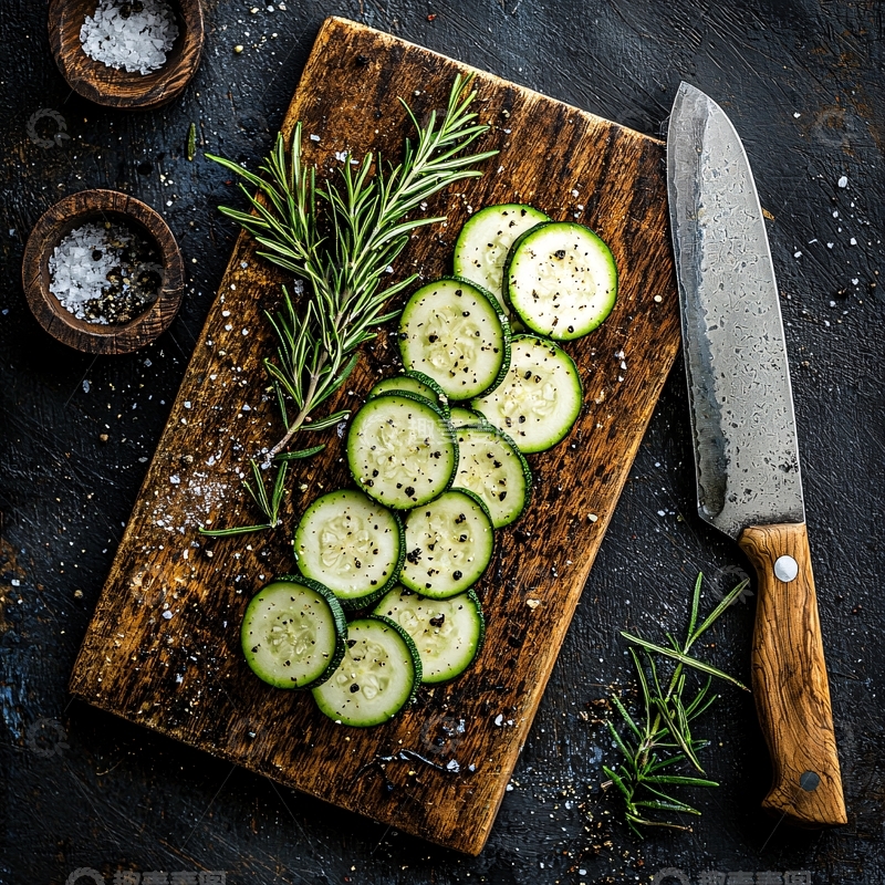 高清大图下载【趣麦麦图】切好的西葫芦片