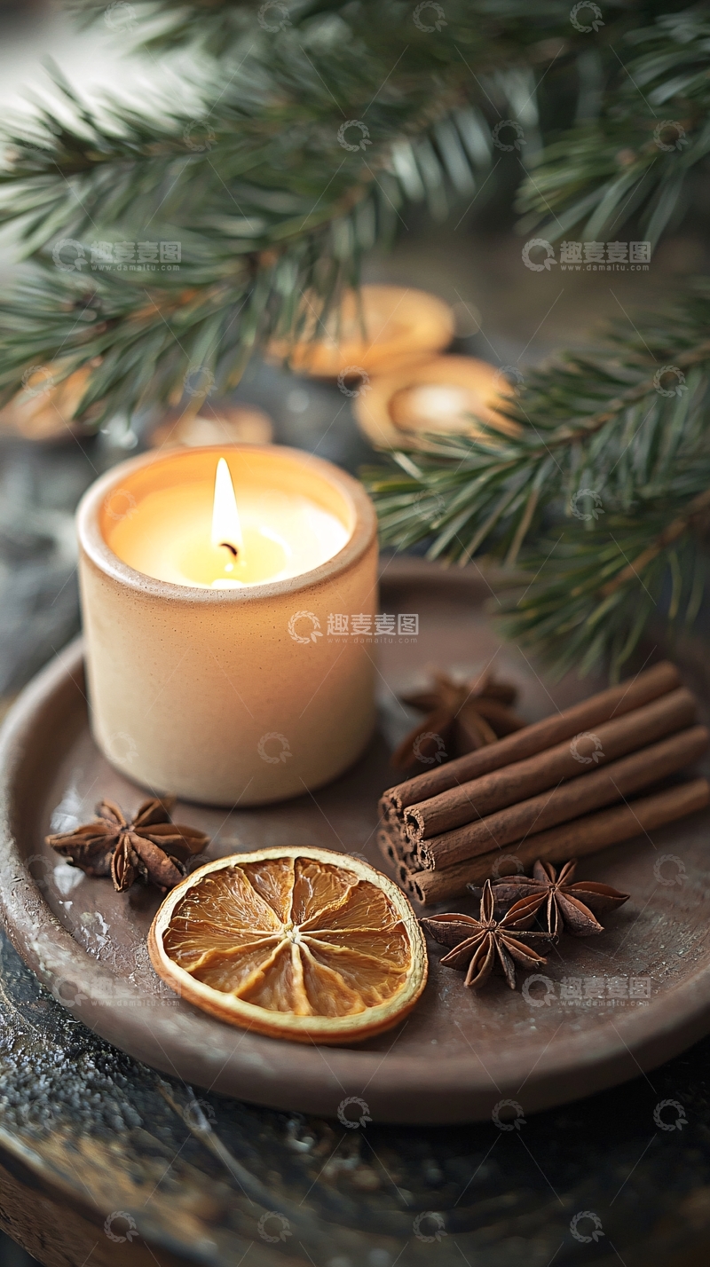 高清大图下载【趣麦麦图】圣诞香薰蜡烛