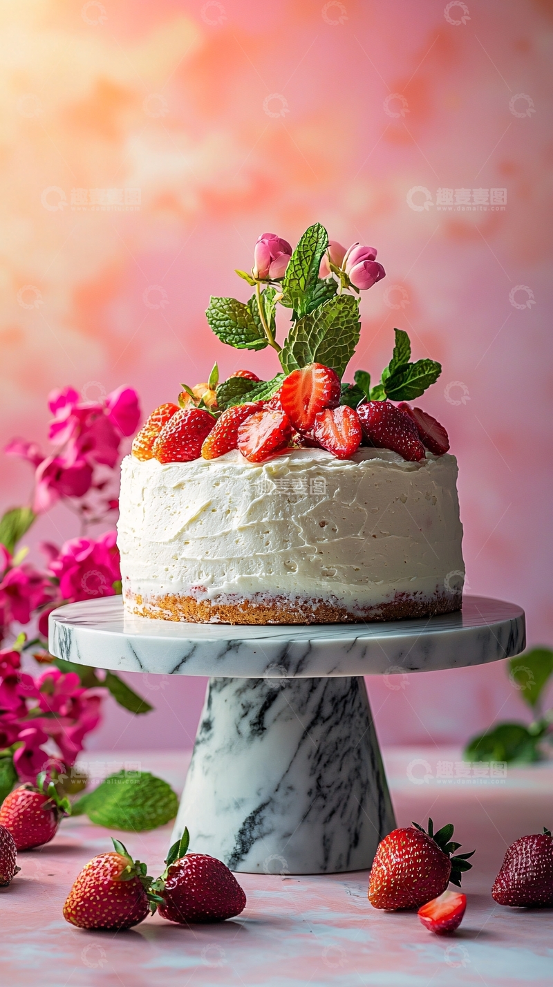 高清大图下载【趣麦麦图】奶油草莓蛋糕