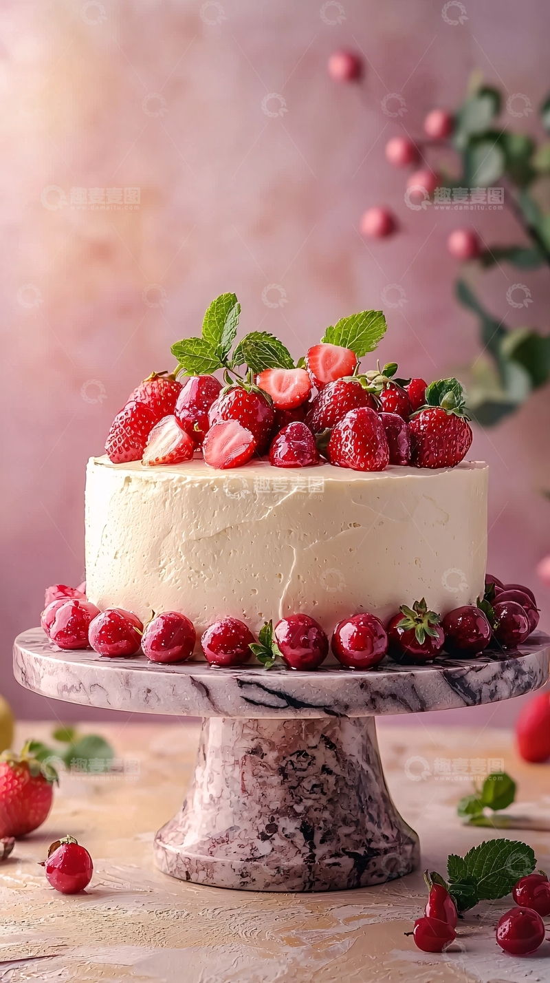高清大图下载【趣麦麦图】奶油草莓蛋糕