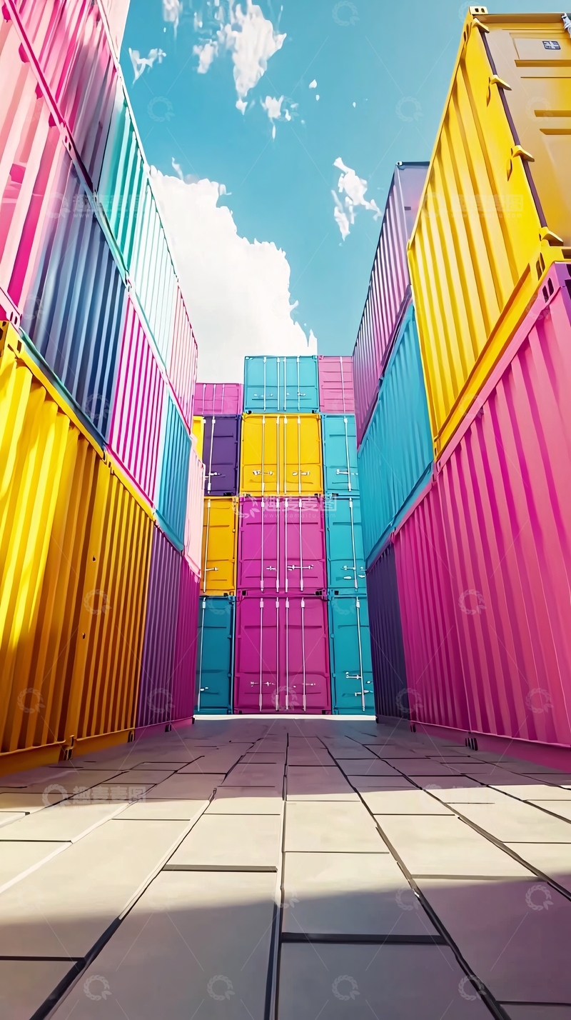 高清大图下载【趣麦麦图】彩色集装箱