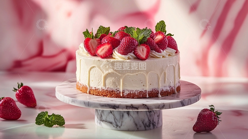 高清大图下载【趣麦麦图】草莓芝士蛋糕