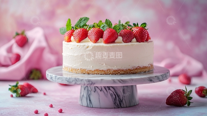 高清大图下载【趣麦麦图】草莓奶油蛋糕