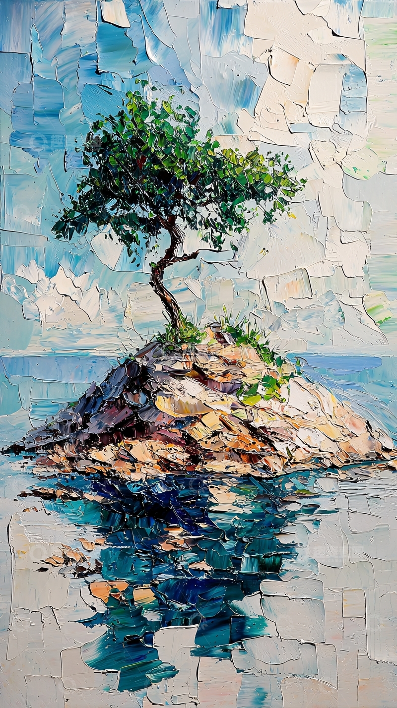 高清大图下载【趣麦麦图】孤岛上的树