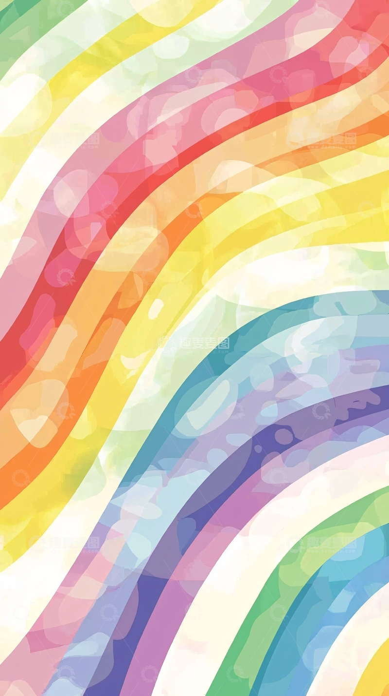 高清大图下载【趣麦麦图】彩虹色波浪