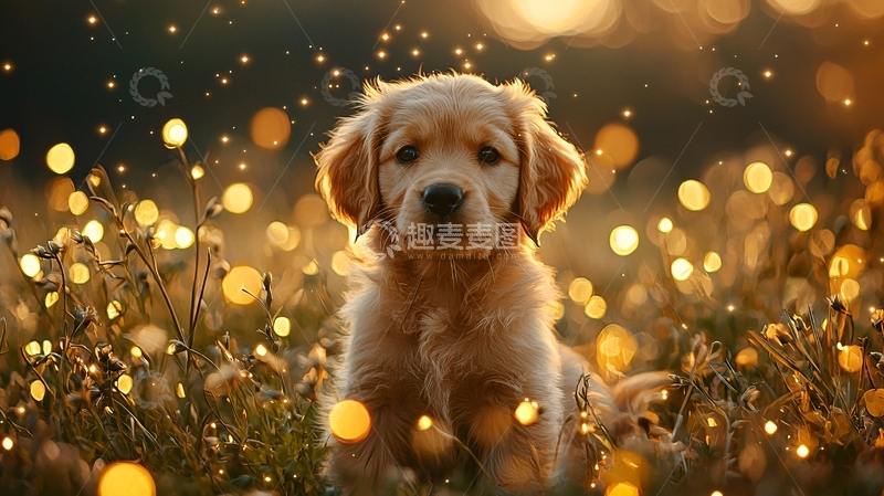 高清大图下载【趣麦麦图】可爱的小金毛幼犬