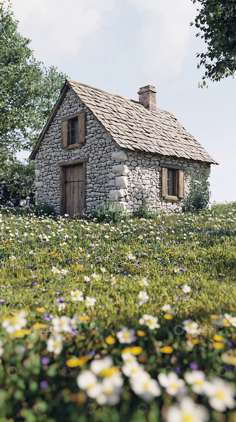 高清大图下载【趣麦麦图】石头小屋