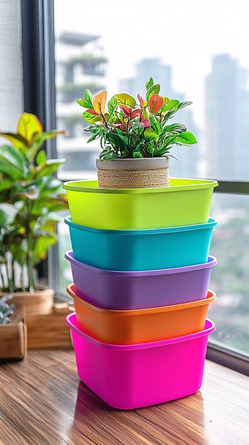 彩色塑料盆