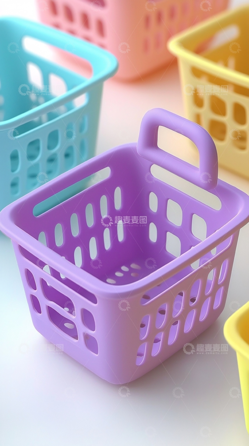 高清大图下载【趣麦麦图】-迷你塑料收纳篮