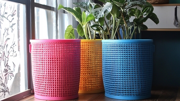 彩色塑料网格花盆