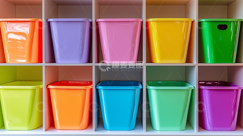 高清大图下载【趣麦麦图】彩色收纳箱