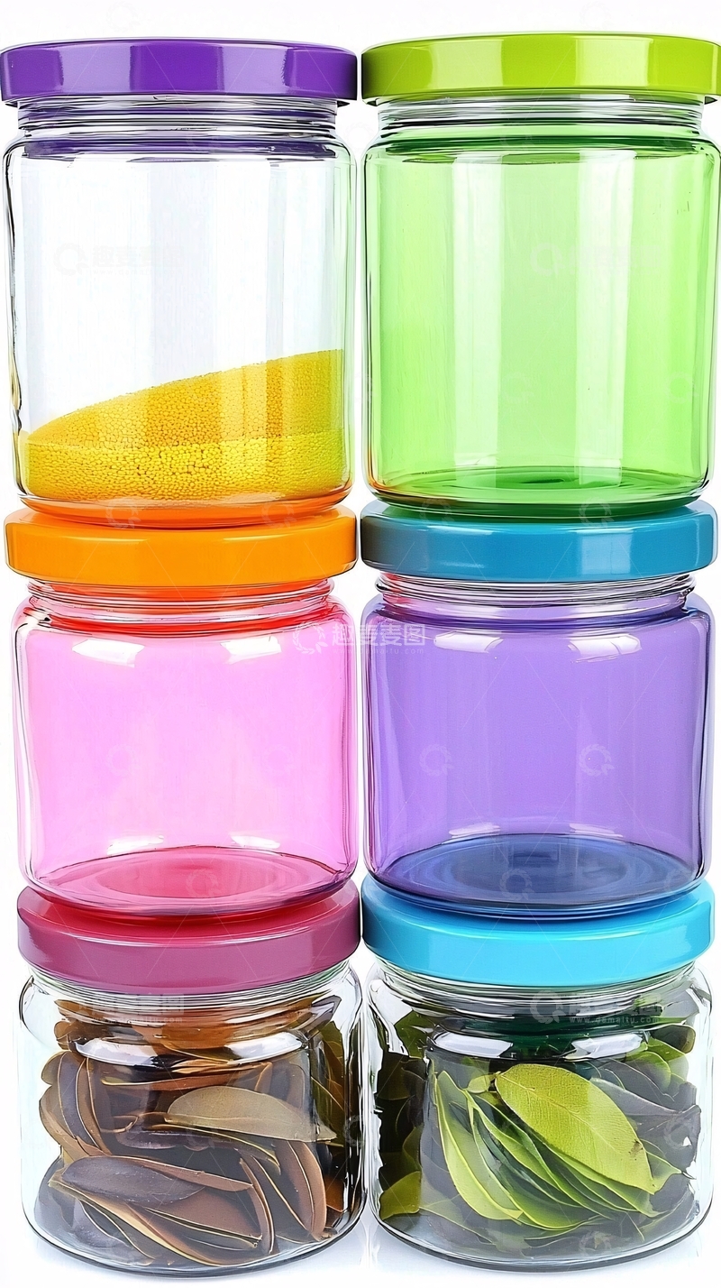 高清大图下载【趣麦麦图】彩色玻璃罐
