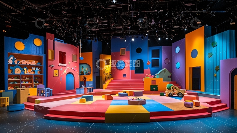 高清大图下载【趣麦麦图】色彩斑斓的儿童剧场舞台