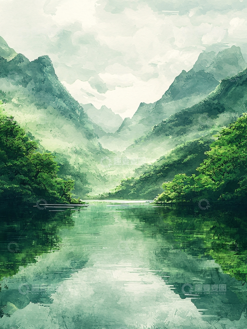 高清大图下载【趣麦麦图】山水水墨风格