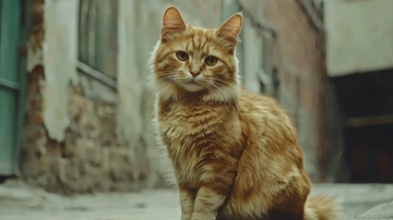 巷弄里一只橘猫