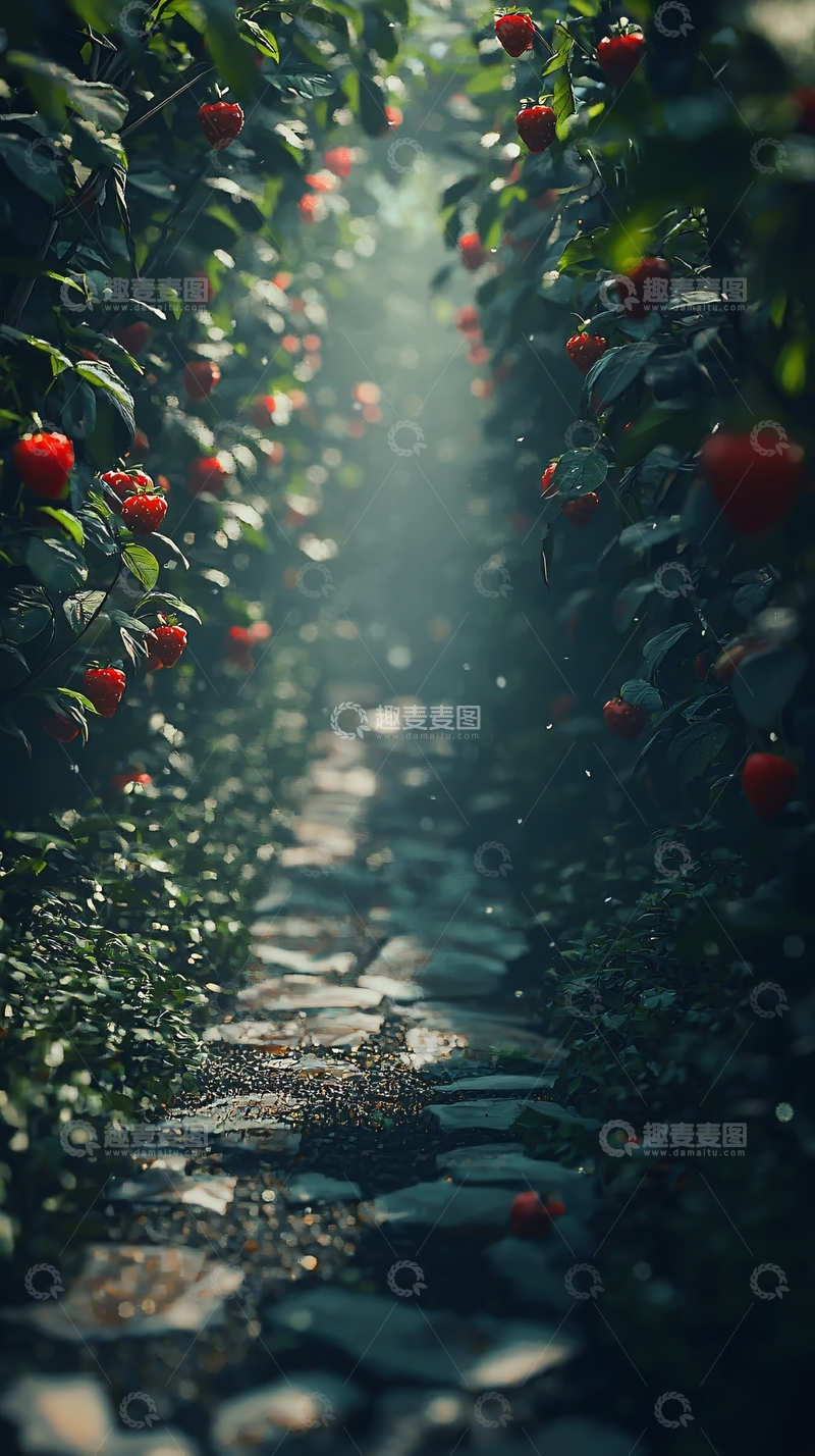 高清大图下载【趣麦麦图】红果小路