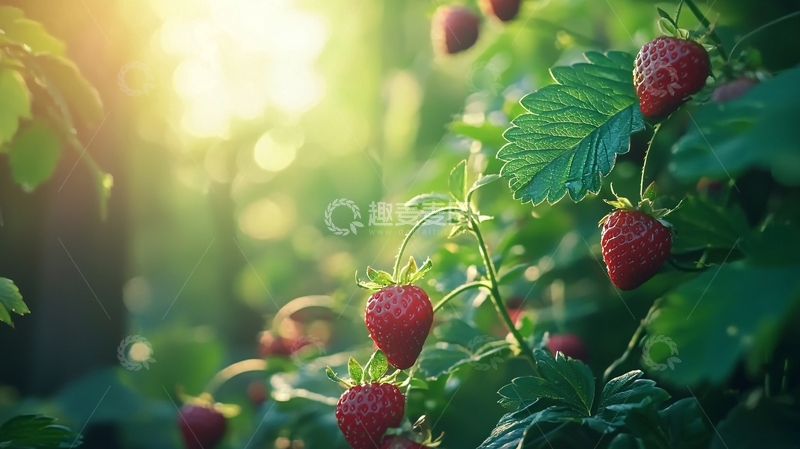 高清大图下载【趣麦麦图】阳光下的草莓
