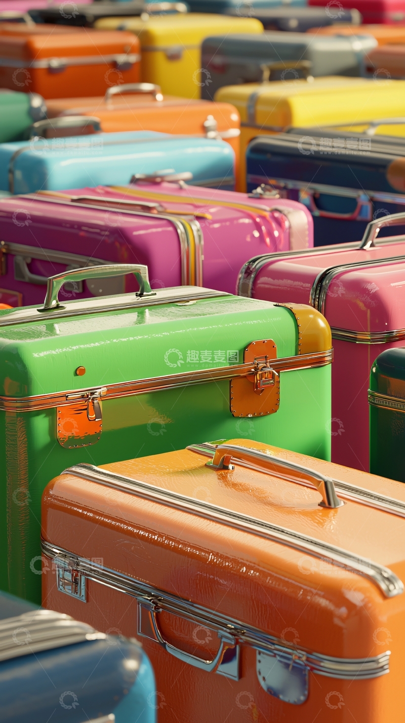 高清大图下载【趣麦麦图】彩色行李箱