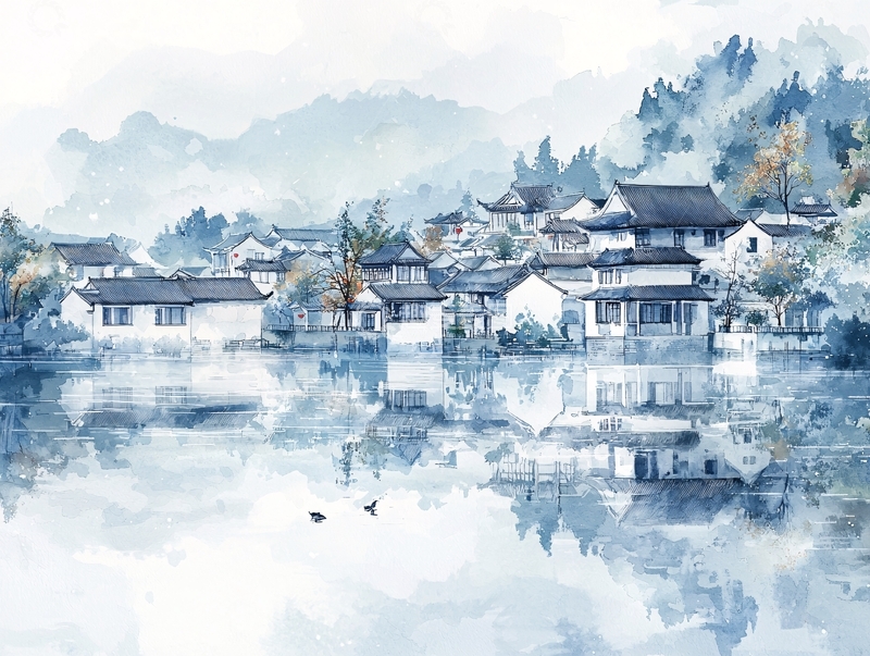 高清大图下载【趣麦麦图】水墨江南小镇风光