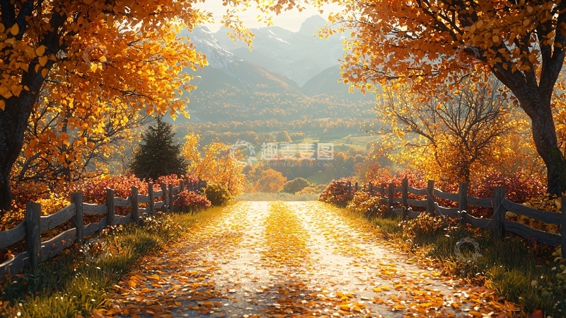 高清大图下载【趣麦麦图】秋日乡间小路风景