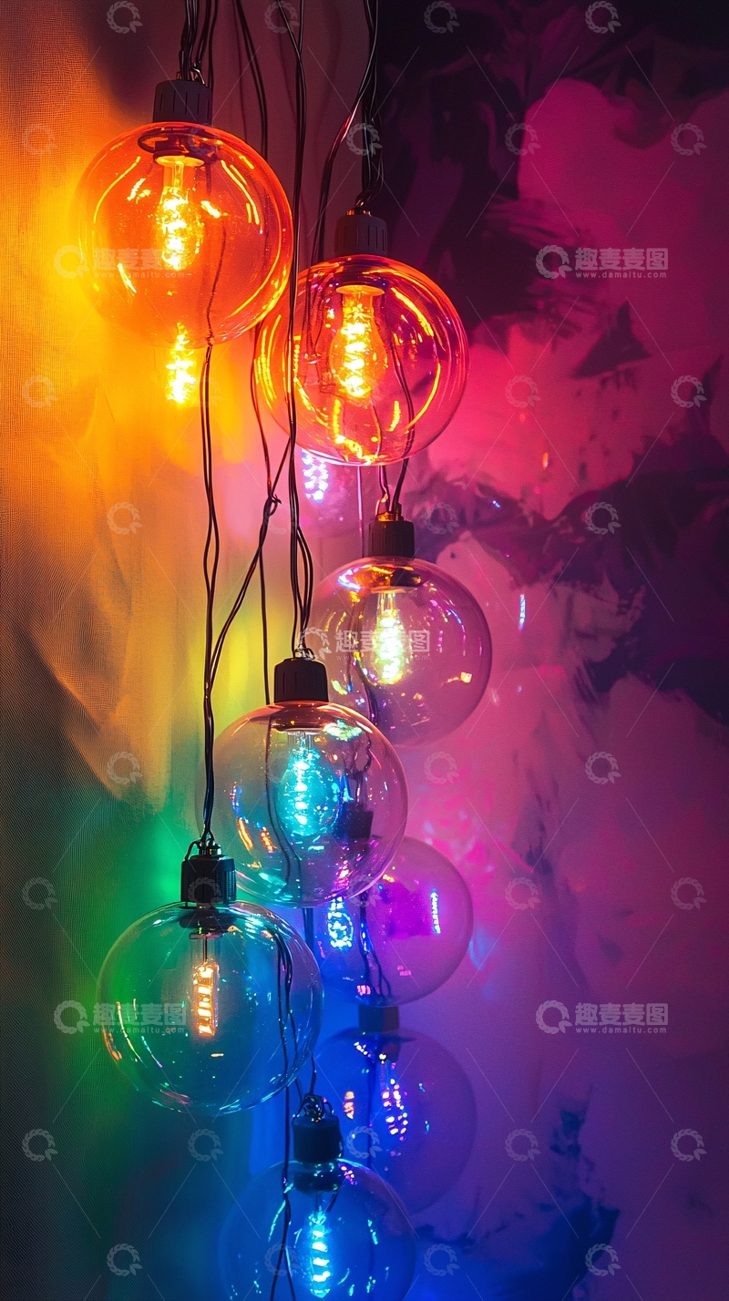 高清大图下载【趣麦麦图】彩色玻璃球灯串