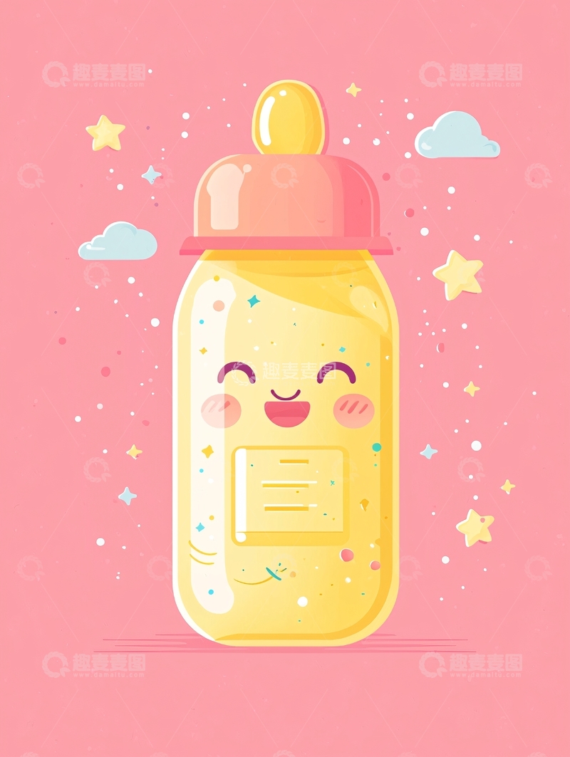 高清大图下载【趣麦麦图】可爱卡通婴儿奶瓶