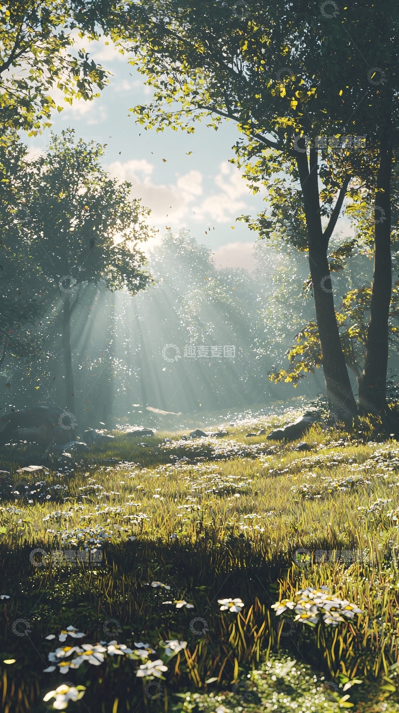 高清大图下载【趣麦麦图】阳光森林小路