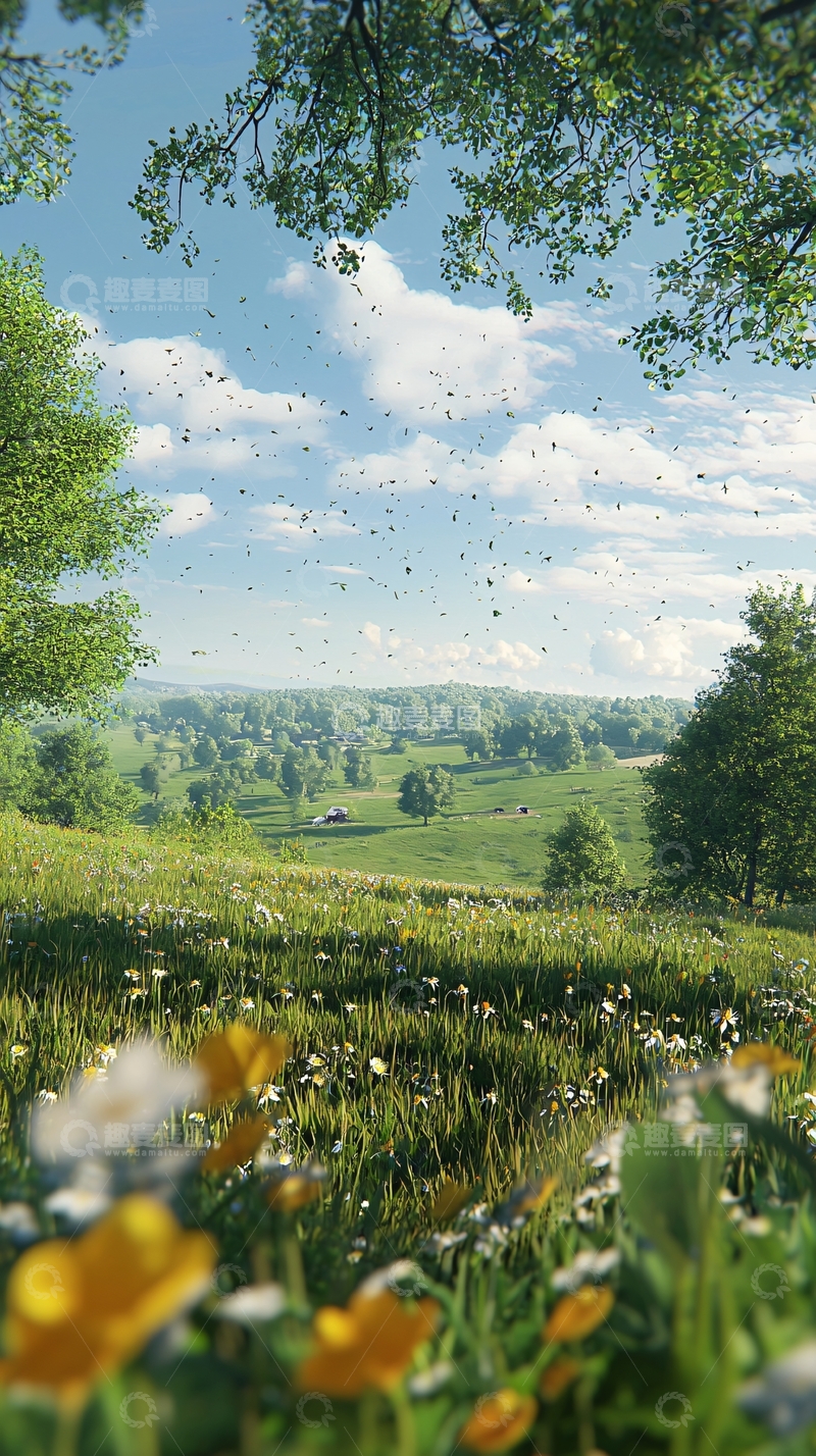 高清大图下载【趣麦麦图】春意盎然的田园风光