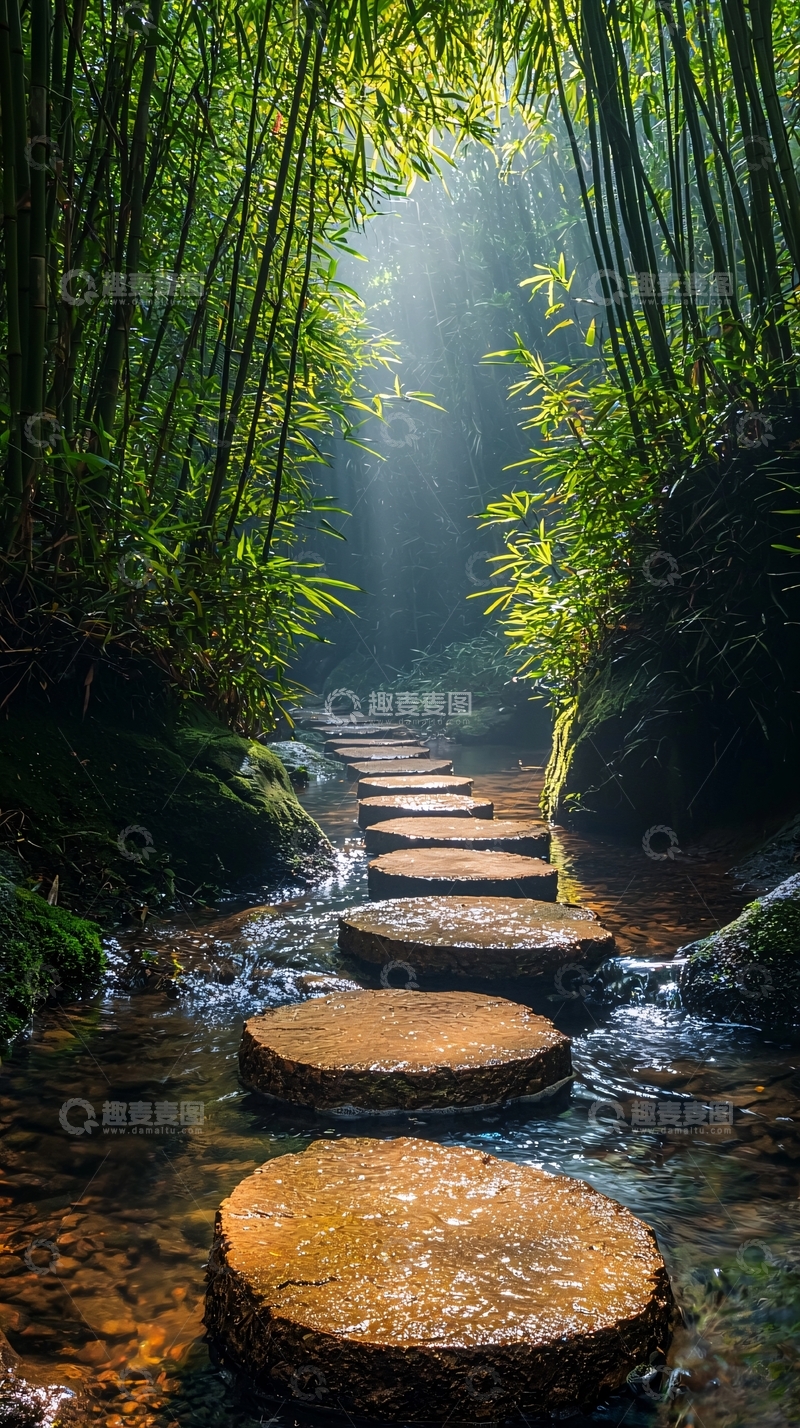 高清大图下载【趣麦麦图】竹林小径