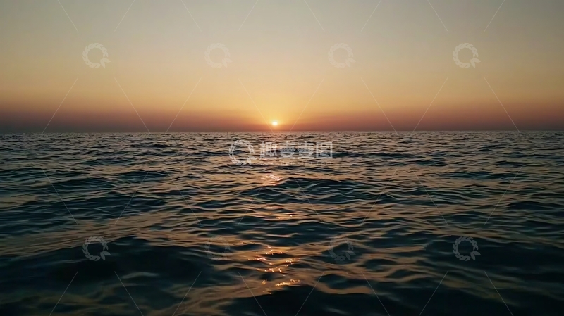 高清大图下载【趣麦麦图】海面日落