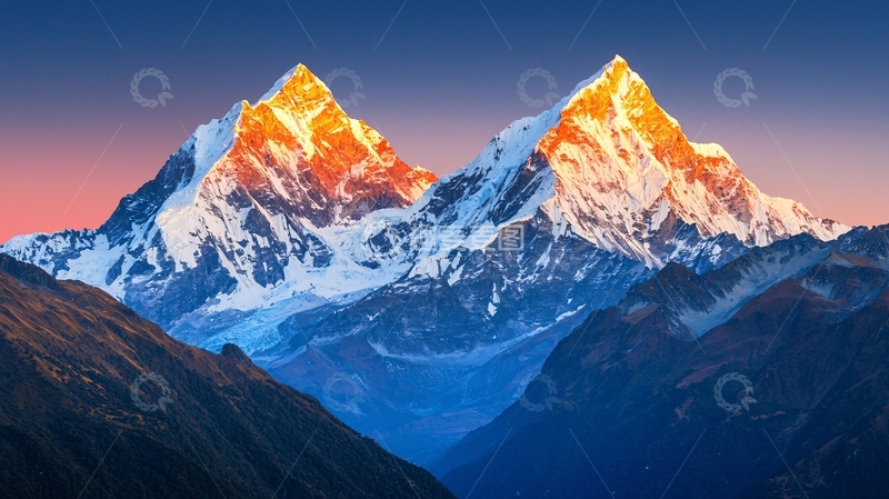 高清大图下载【趣麦麦图】雪山日出64